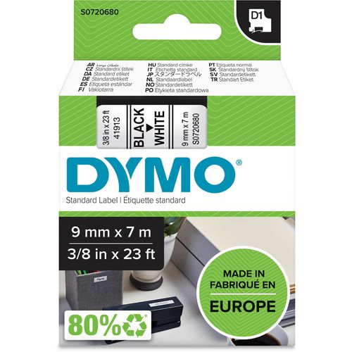 Labeltape dymo 40913 glanzend wit