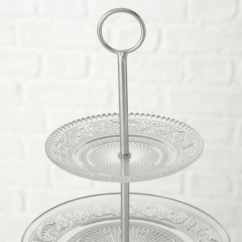 Boltze home etagere relief h35cm glas