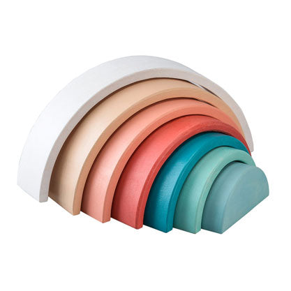 Regenbogen aus Holz – Pastell