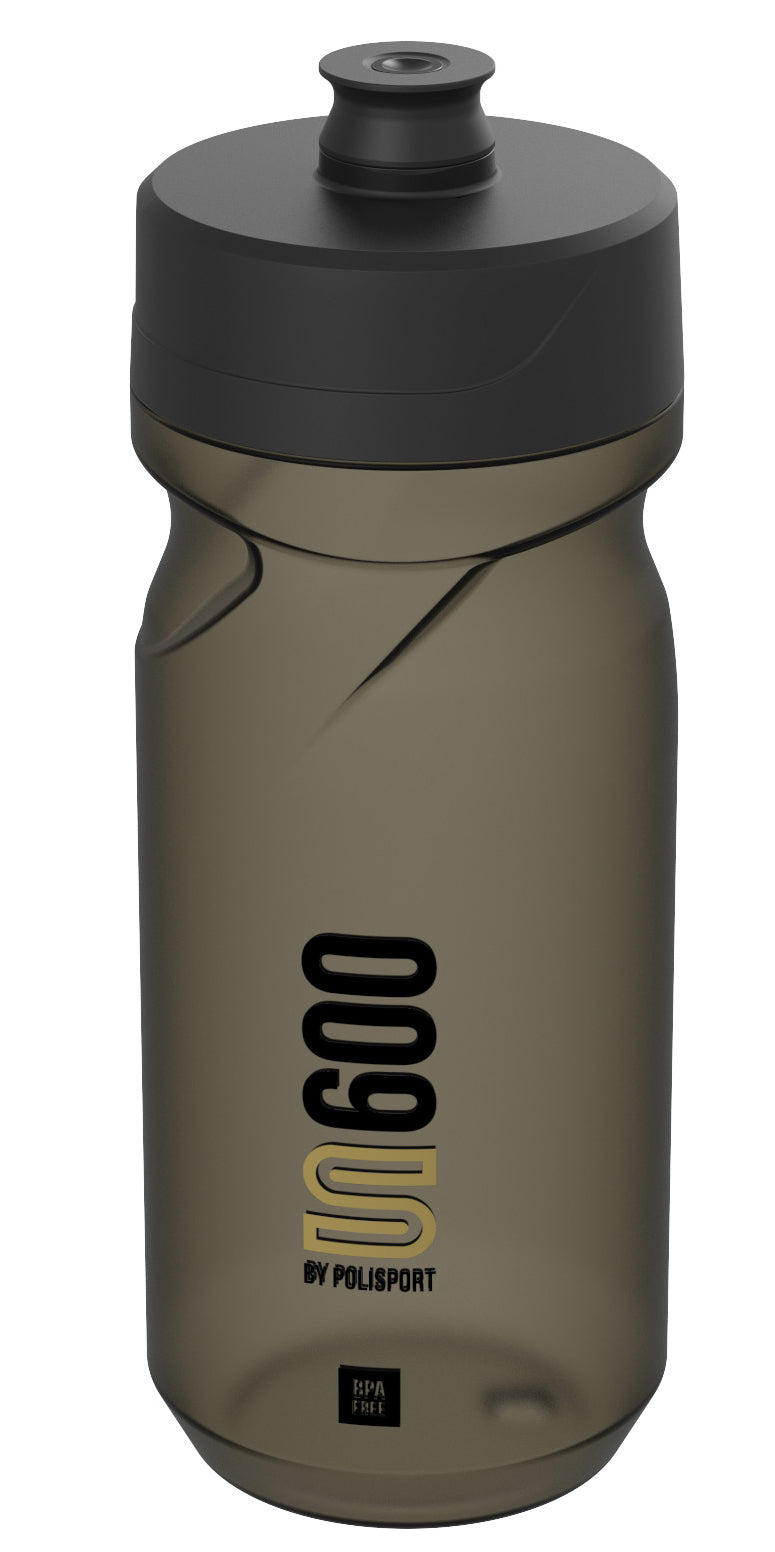 Polisport bidon met schroefdop s600 - 600ml restyle - transparant zwart zwart