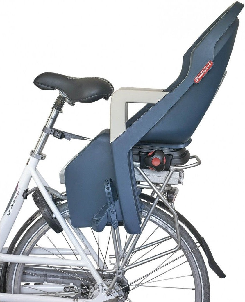 Kindersitz für hinten Polisport Guppy Maxi+ mit Verpackungsbefestigung (CFS) - Jeans/Creme