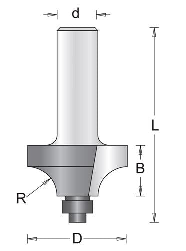 Hikoki accessoires hikoki kwartrondfrees 22.2mm schacht=8mm+lager