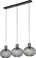 Trio gila - hanglamp - zwart mat - excl. 3x e27 4 w - plafondbevestiging - in hoogte verstelbaar