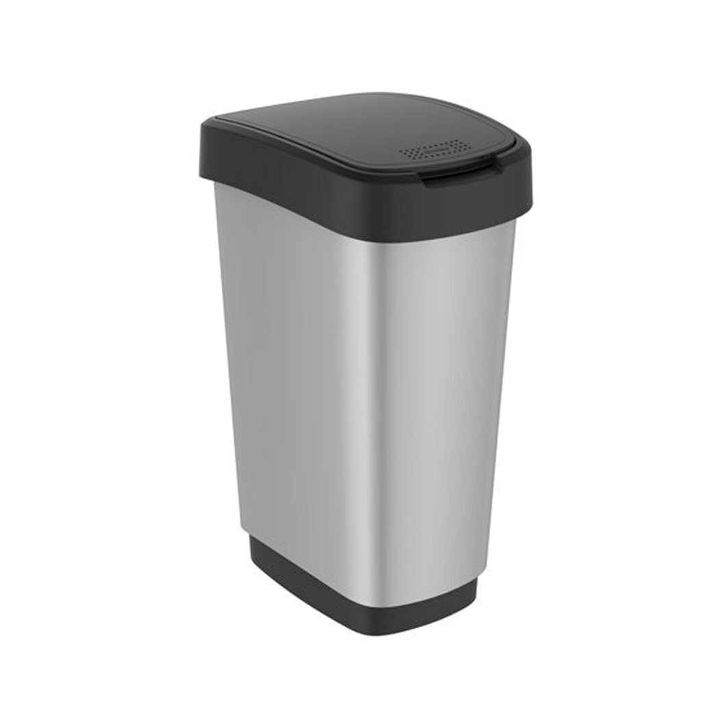 Rotho Twist Abfalleimer 25l silbermetallic