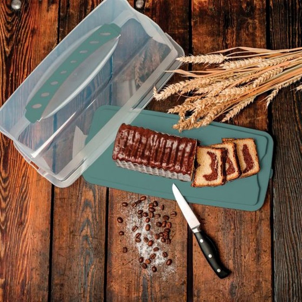 Rotho Frischkuchenbox, rechteckig, 36 x 16,5 x 16,5 cm, Mistelgrün