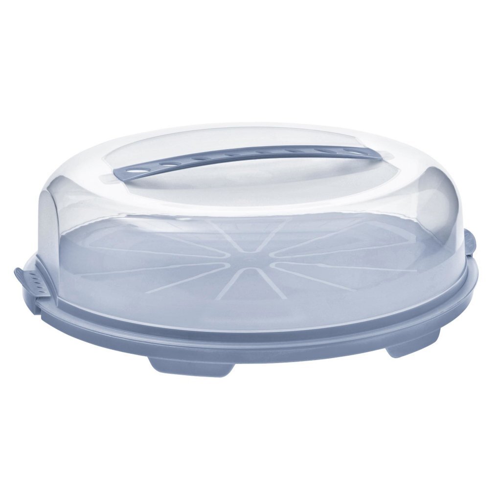 Rotho Frischkuchenbox 34,5 x 35,5 x 11,6 cm, Horizontblau, transparent