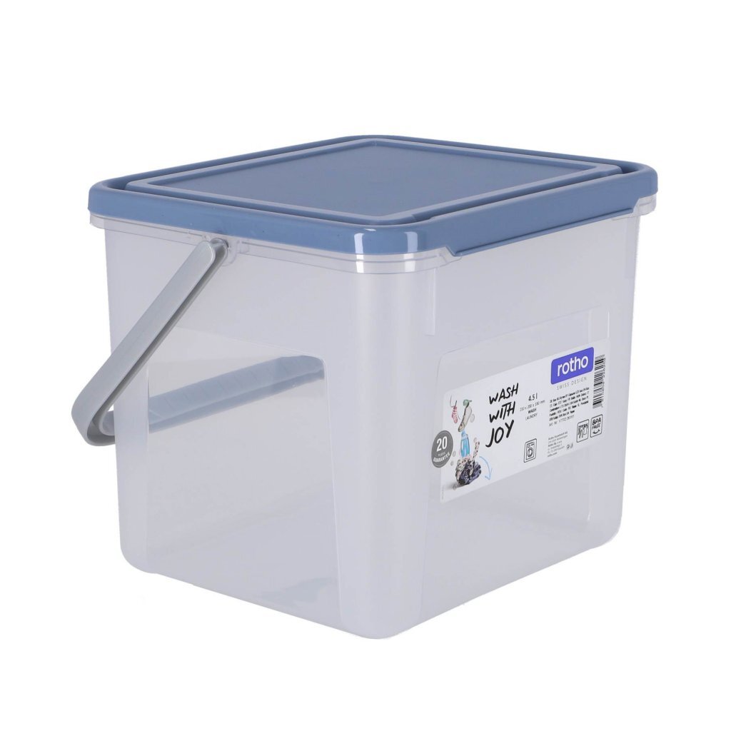 Rotho Waschpulver 4,5 l Karton, Horizontblau, transparent