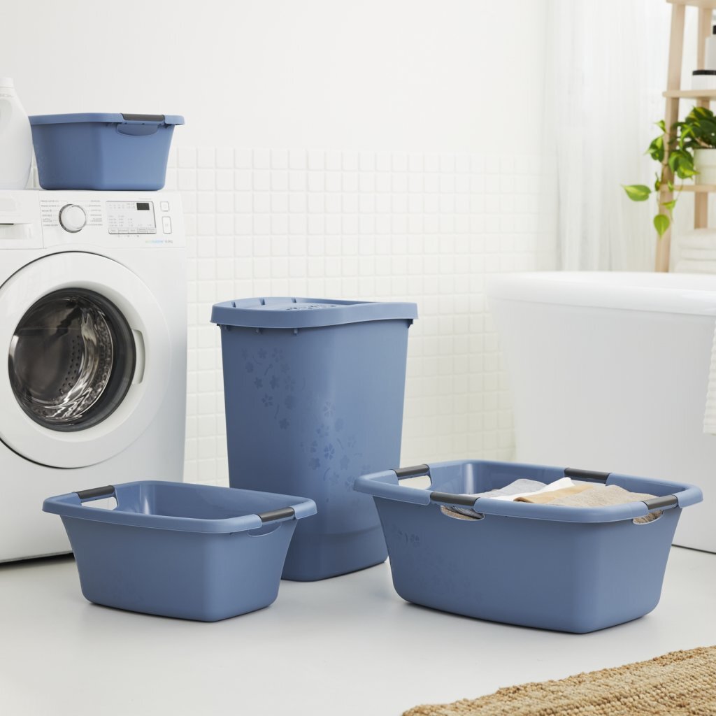 Rotho flowers wasmand 25l horizon blauw