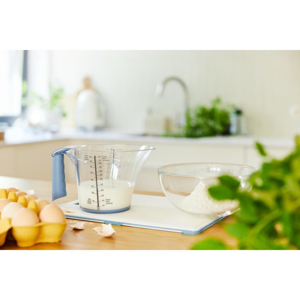 Rotho Loft Messbecher 1,2 l, Horizontblau transparent