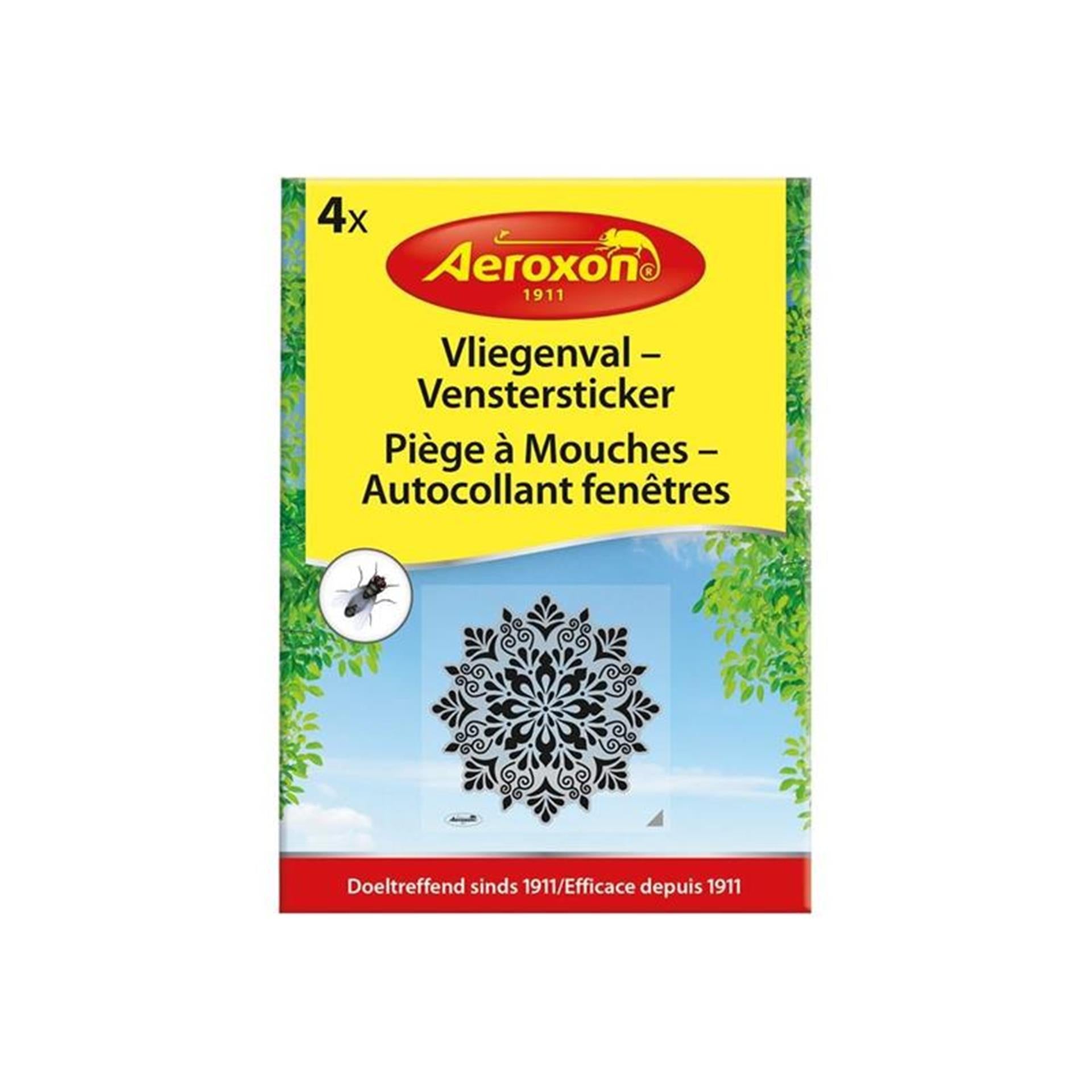 Bsi aeroxon vliegenval venstersticker raamsticker 4 stuks
