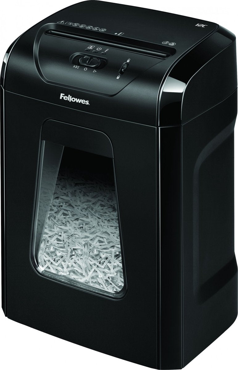 Fellowes powershred 12c papiervernietiger snippers - zwart
