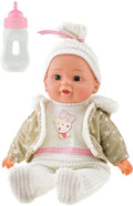 Toi-Toys Hübsche Babypuppe mit Winterkleidung und Flasche