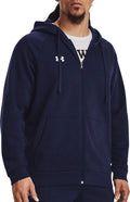 Under armour ua rival fleece fz hoodie heren sporttrui - navy - wit