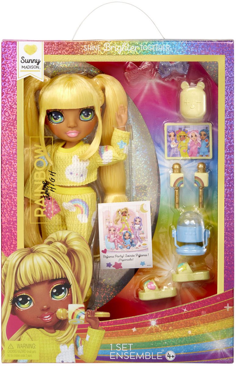 MGA Entertainment Regenboogs High Junior High Pyjama-Party - Modepuppe Sonne