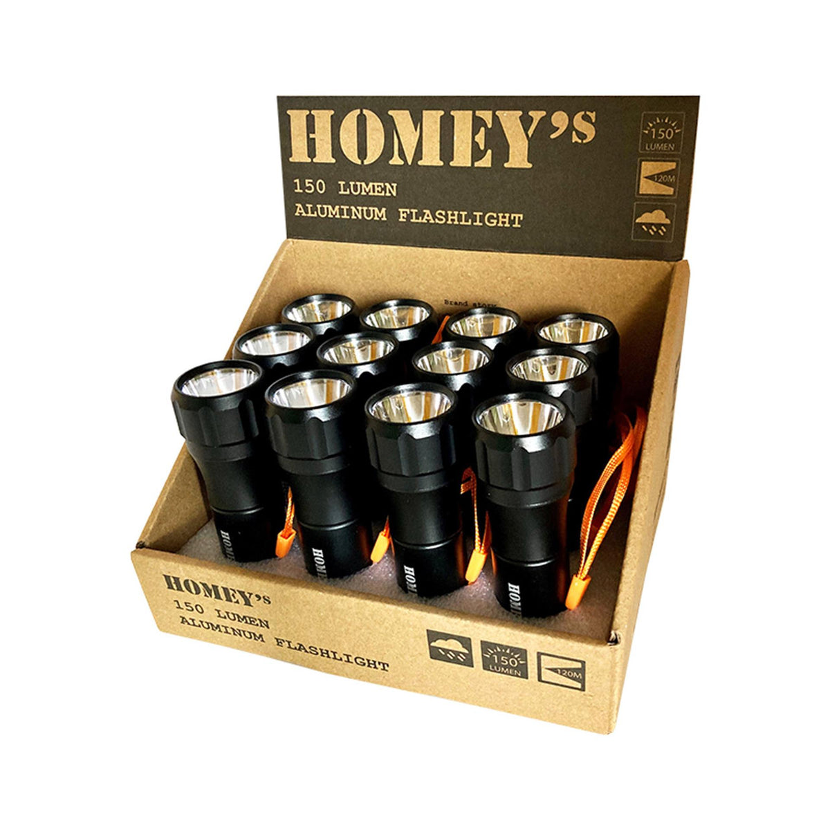 Homeij homey's mini zaklamp led aluminium display 12 stuks