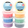 Creativ company foam clay large basisset van 8 kleuren - boetseren - aan de lucht drogende klei