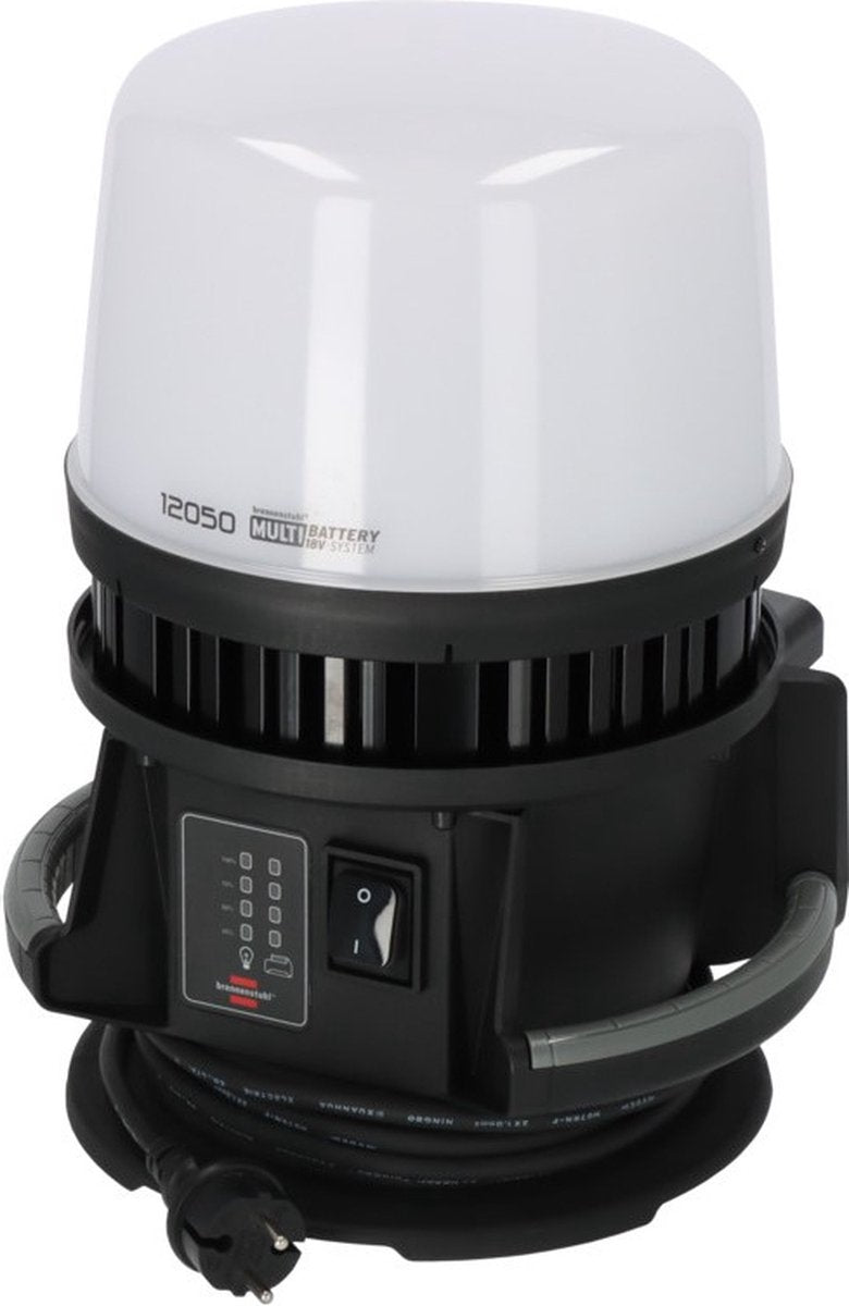 Brennenstuhl professional multi battery led 360° hybride bouwlamp 12050 mh (12000lm, ip54, led werklamp compatibel met 18v batterijen van 10 fabrikanten, 5m, zonder batterij, engineered in germany)