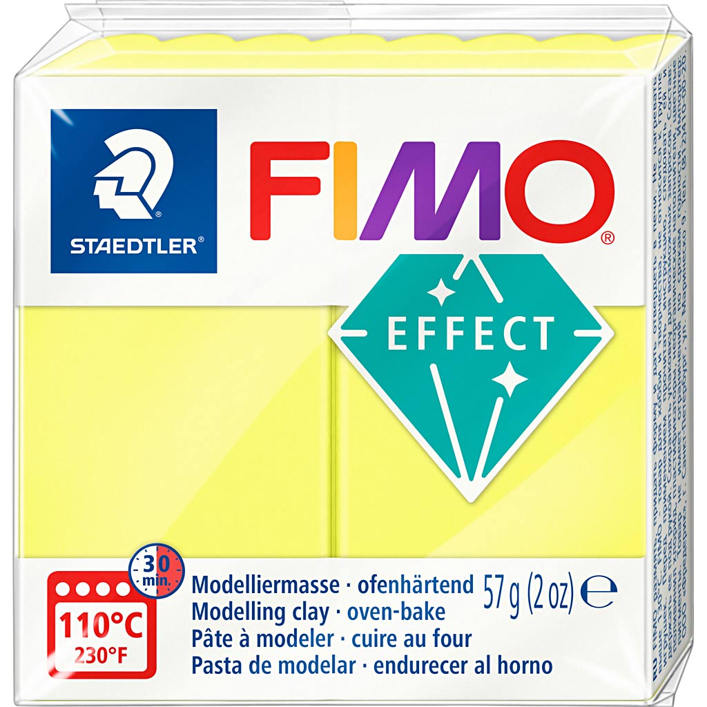 Fimo klei soft effect neon geel nr. 101 - 57gram