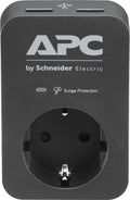 Apc pme1wu2b-gr tussenstekker met overspanningsbeveiliging 3680w 1x stopcontact + 2x usb lader