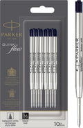 Parker balpenvulling - medium punt - zwarte quinkflow-inkt - 10 stuks