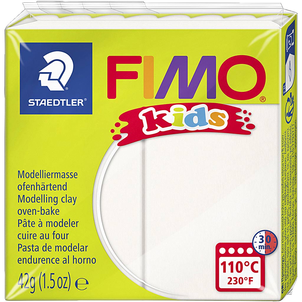 Fimo kids boetseerklei 42 g wit