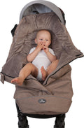 Bo jungle - voetenzak buggy universeel - waterbestendig - windbestendig - fleece voering - winter - met kap - wasbaar - anti-slip onderkant - kinderwagen - geschikt voor 5 puntsgordel - thermo foormuff universal beige