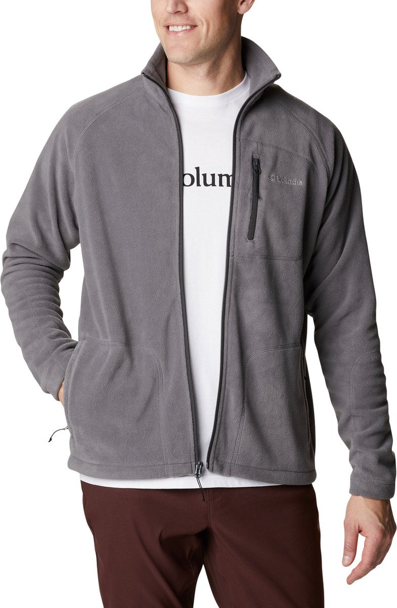 Columbia fast trek ii jacket - fleece vest heren volwassenen - sluiting en zakken met rits - outdoorvest - grijs - maat l