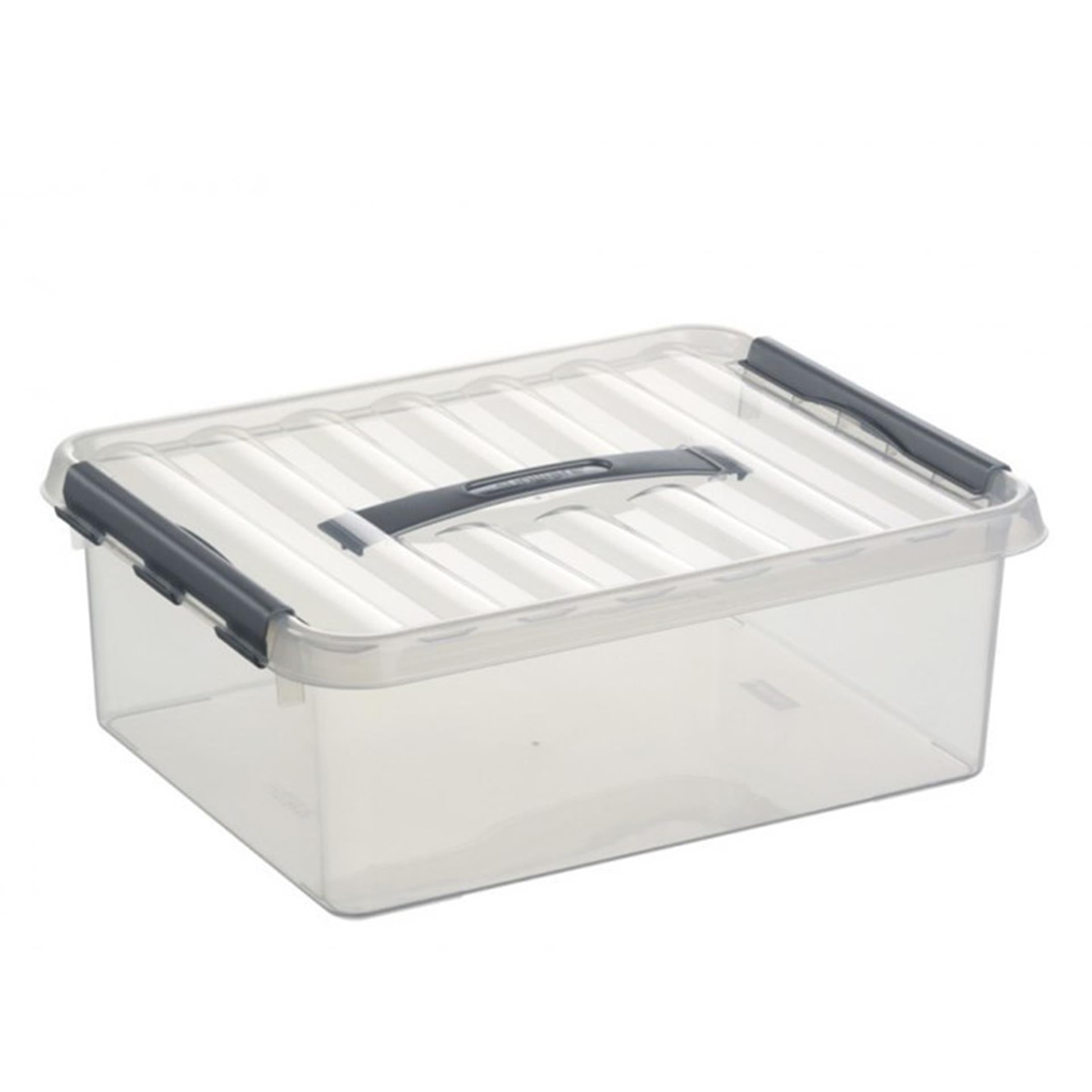 Sunware q-line opbergbox large transparant 12 liter 30x40x14cm a4 bodemmaat