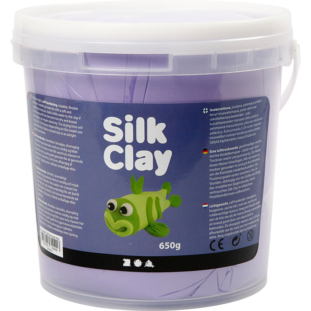 Silk clay paars – zelfhardende klei – zachte lichtgewicht boetseerklei – 650 gram