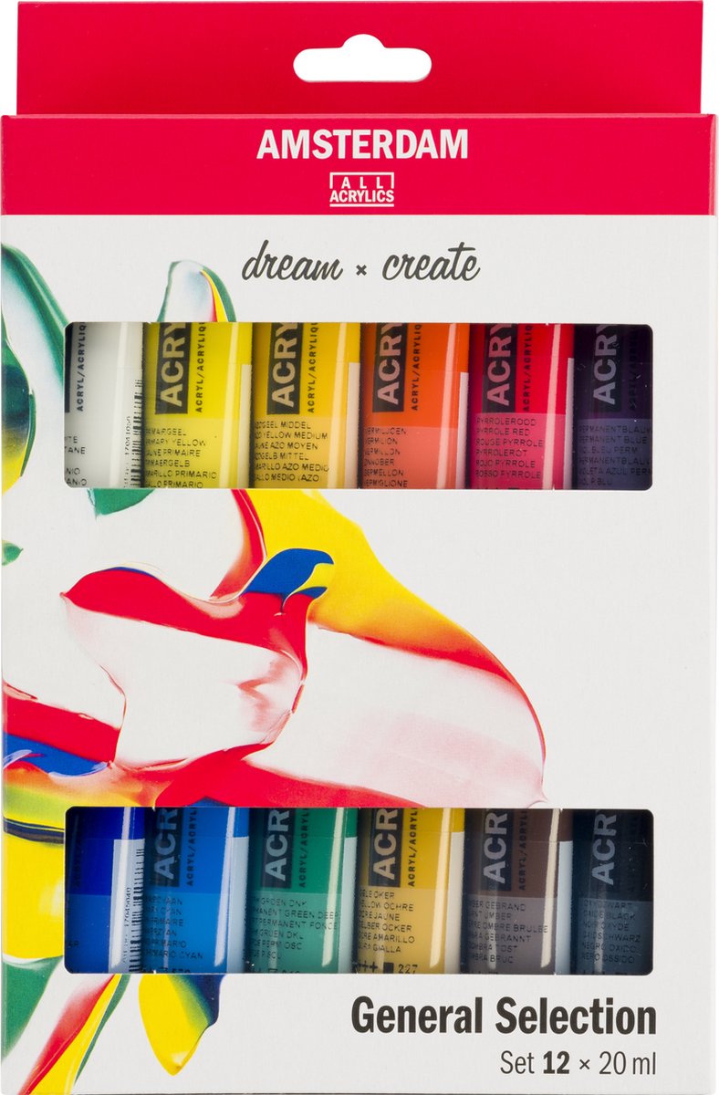 Amsterdam All Acrylics Amsterdam • Standard-Serie Acrylfarben, allgemeines Sortiment, 12 x 20 ml