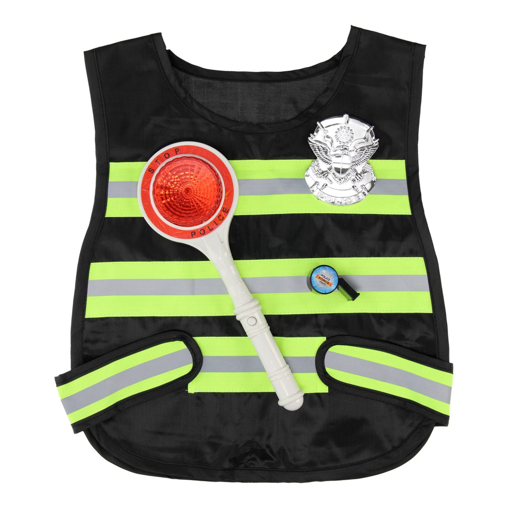 Polizei-Set mit Stoppschildpfeife, 3-teilig.