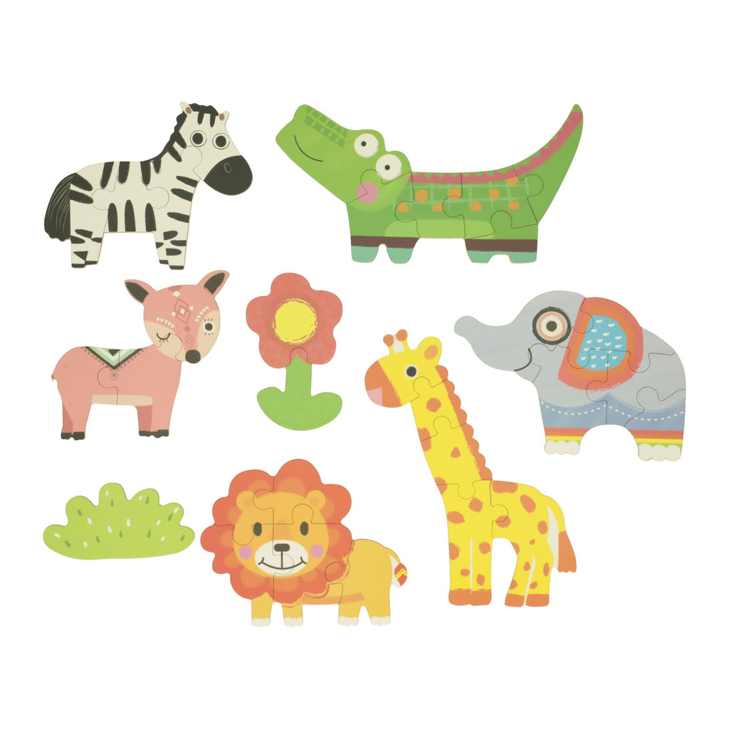 Lobbes speelgoed bv mijn eerste 6 puzzels in blik - wilde dieren