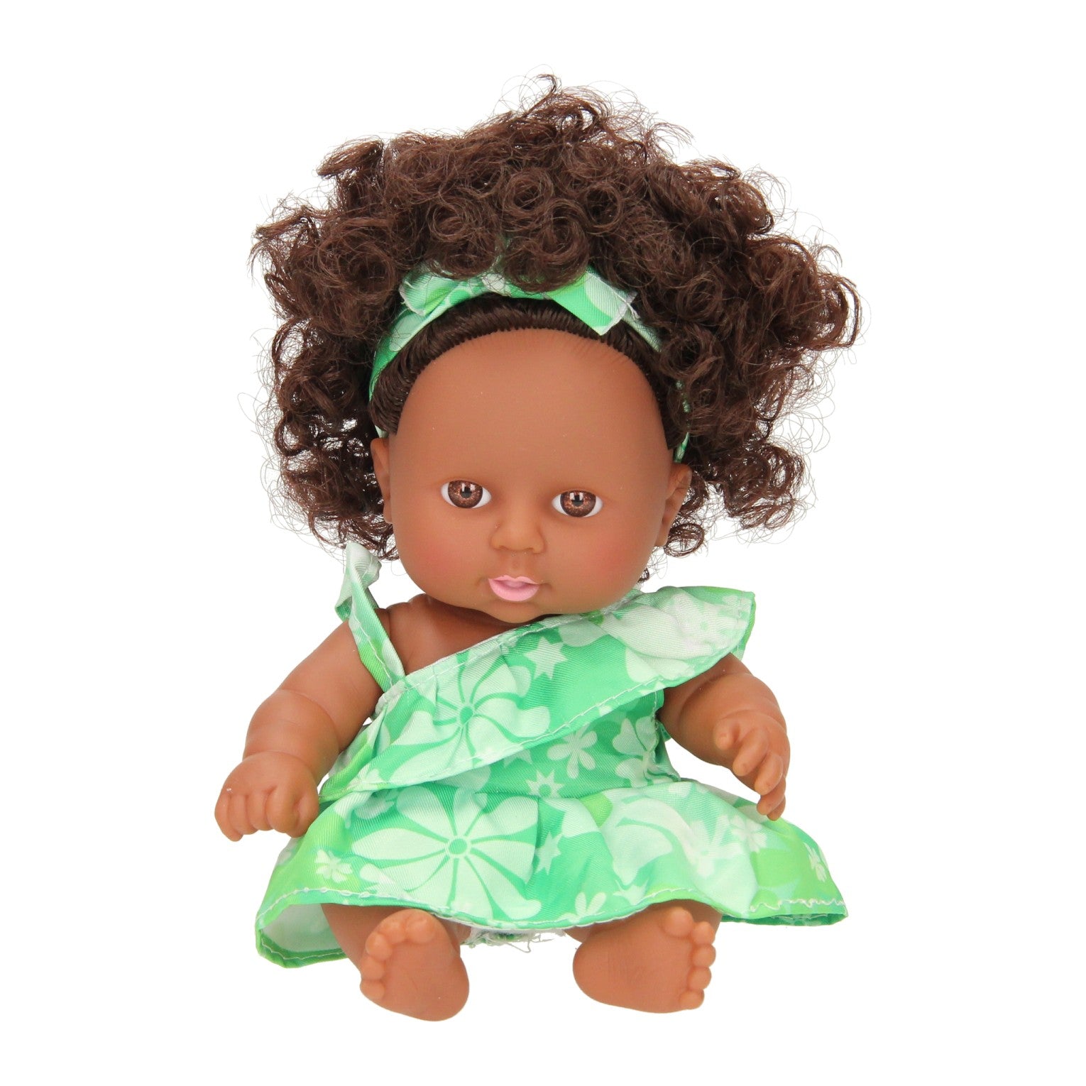 Babywelpe Locken mit Kleid, 22cm