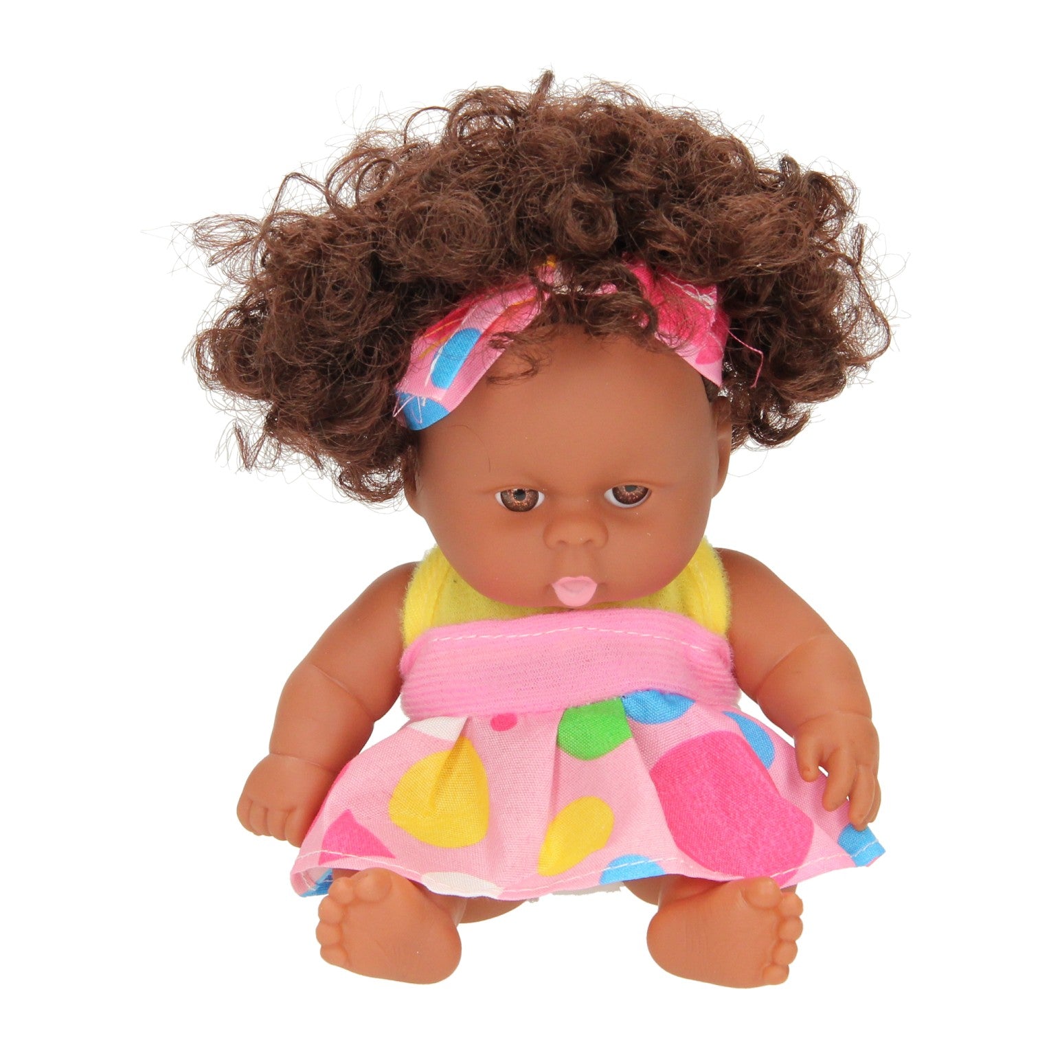Babywelpe Locken mit Kleid, 22cm