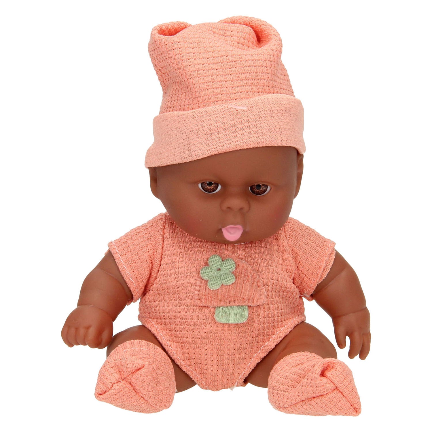 Lobbes Babypuppe mit Waffel-Outfit und Hut