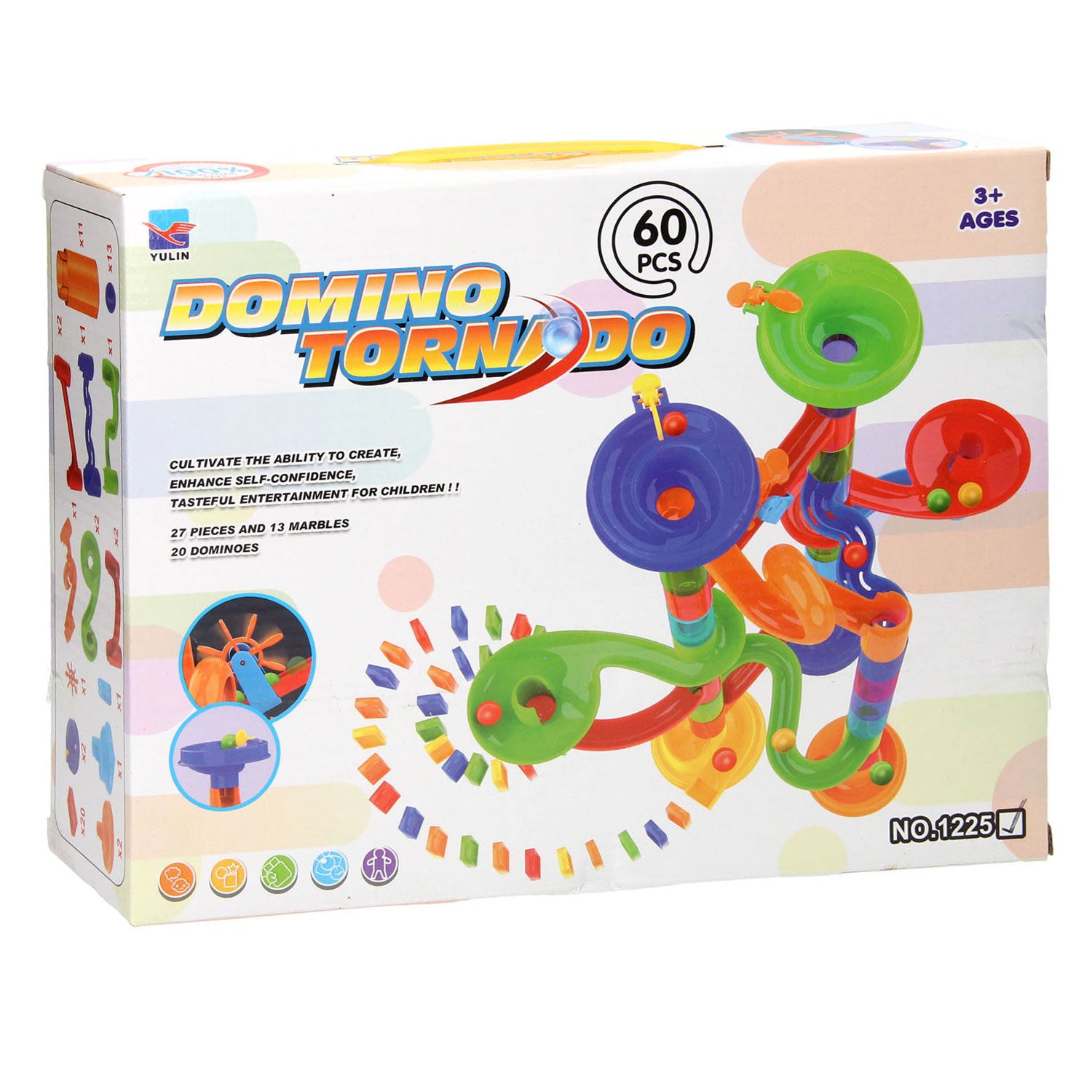 Domino Tornado Kugelbahn, 60 Stück.
