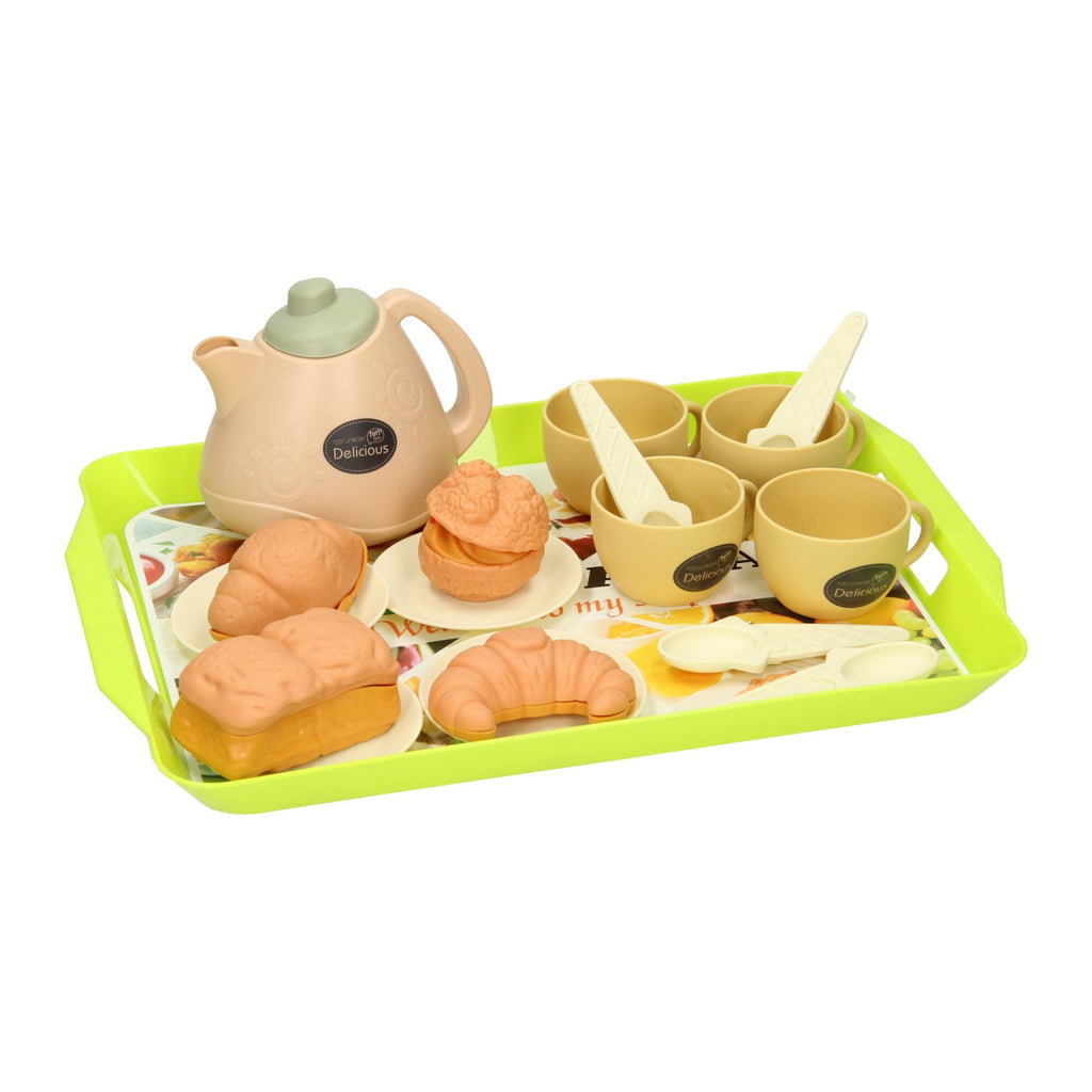 Tablett-Spielzeugessen Frühstücks- und Teeset