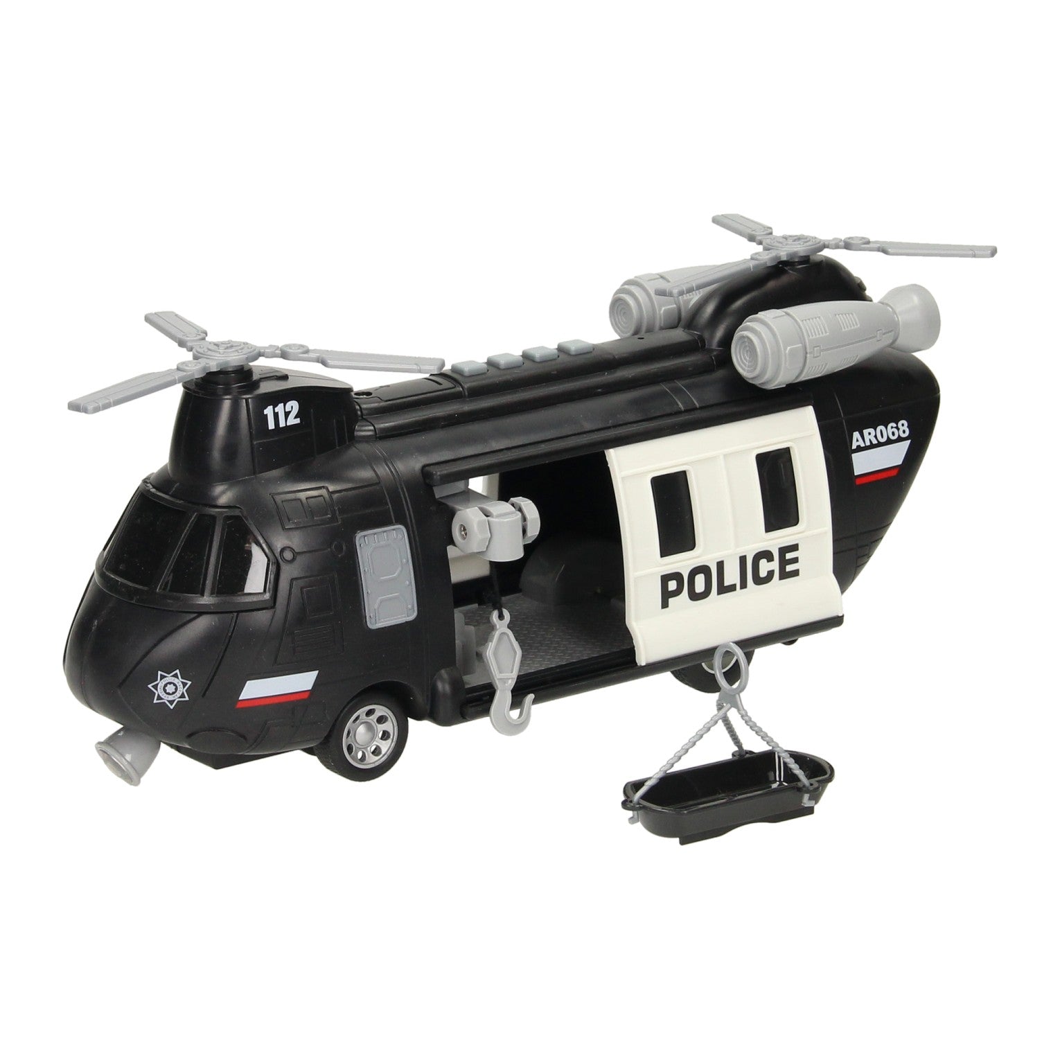 Polizeihubschrauber mit Licht und Ton
