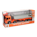 Truck met afvalcontainer licht geluid