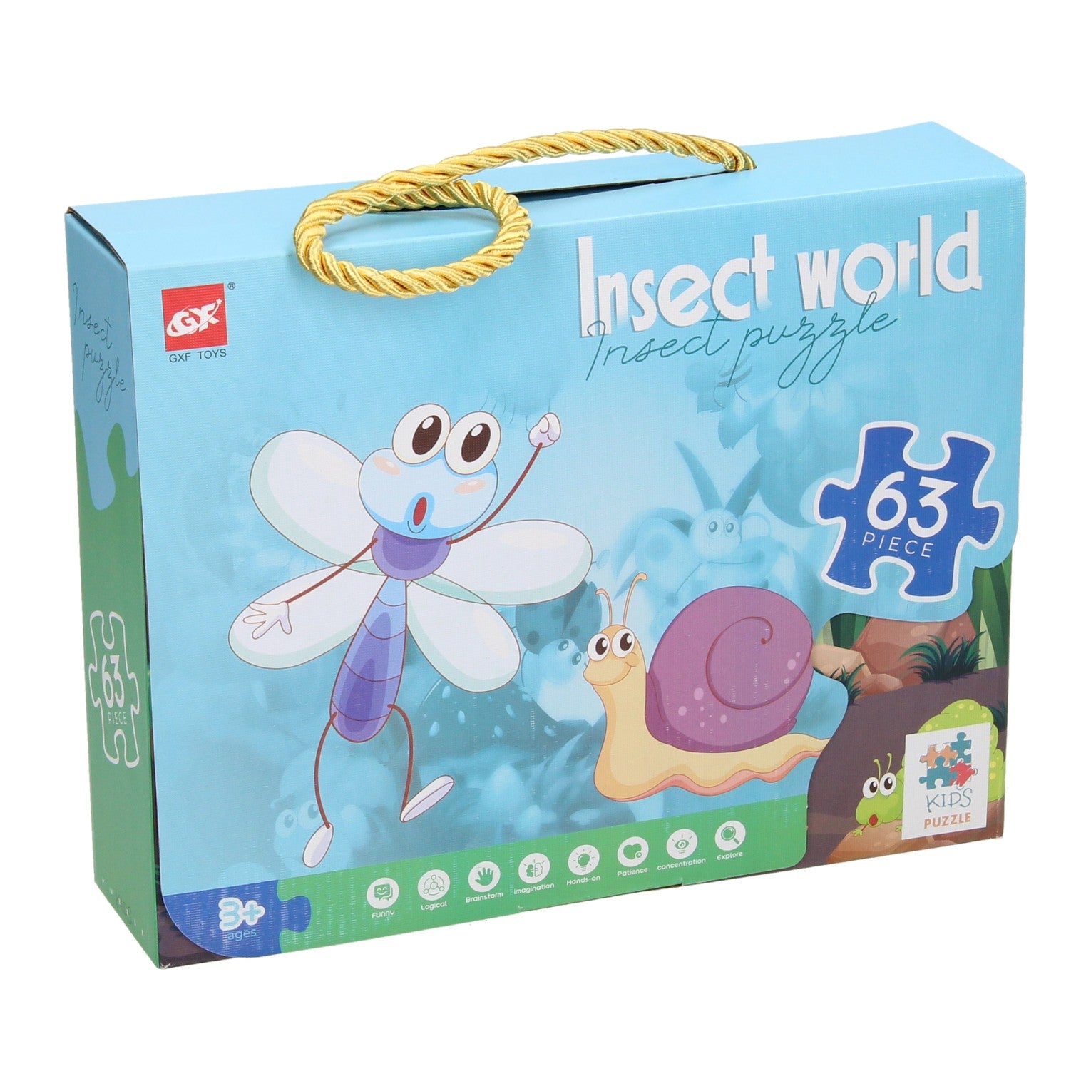Insekten-Puzzle, 63 Teile.