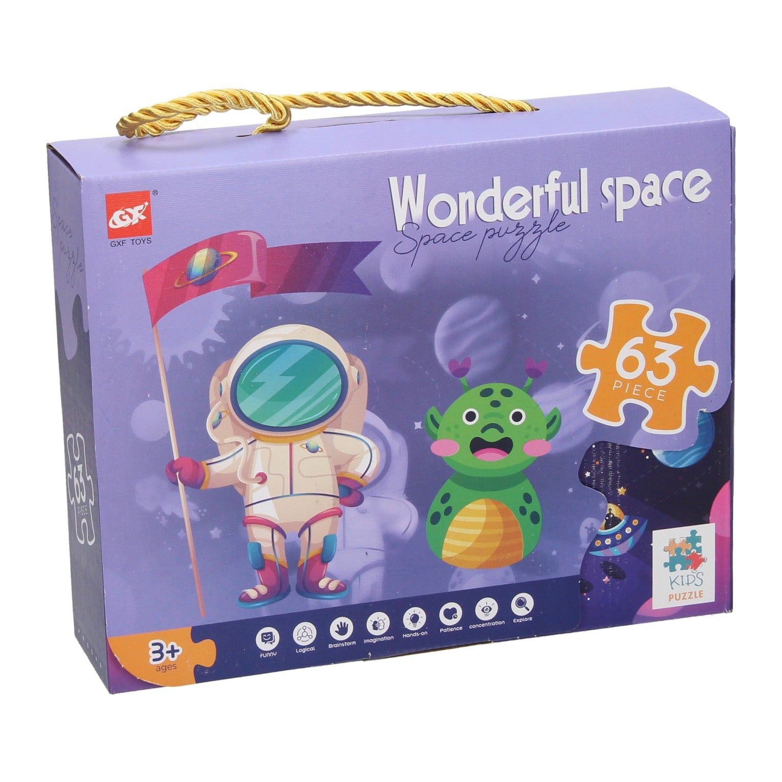 Weltraumpuzzle, 63 Teile.