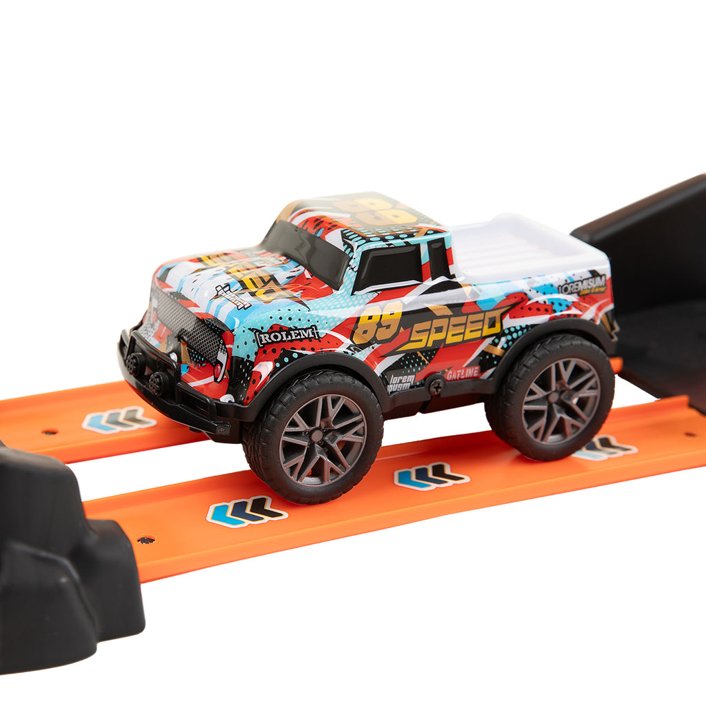 Startbahn für Autos mit Fußpumpe