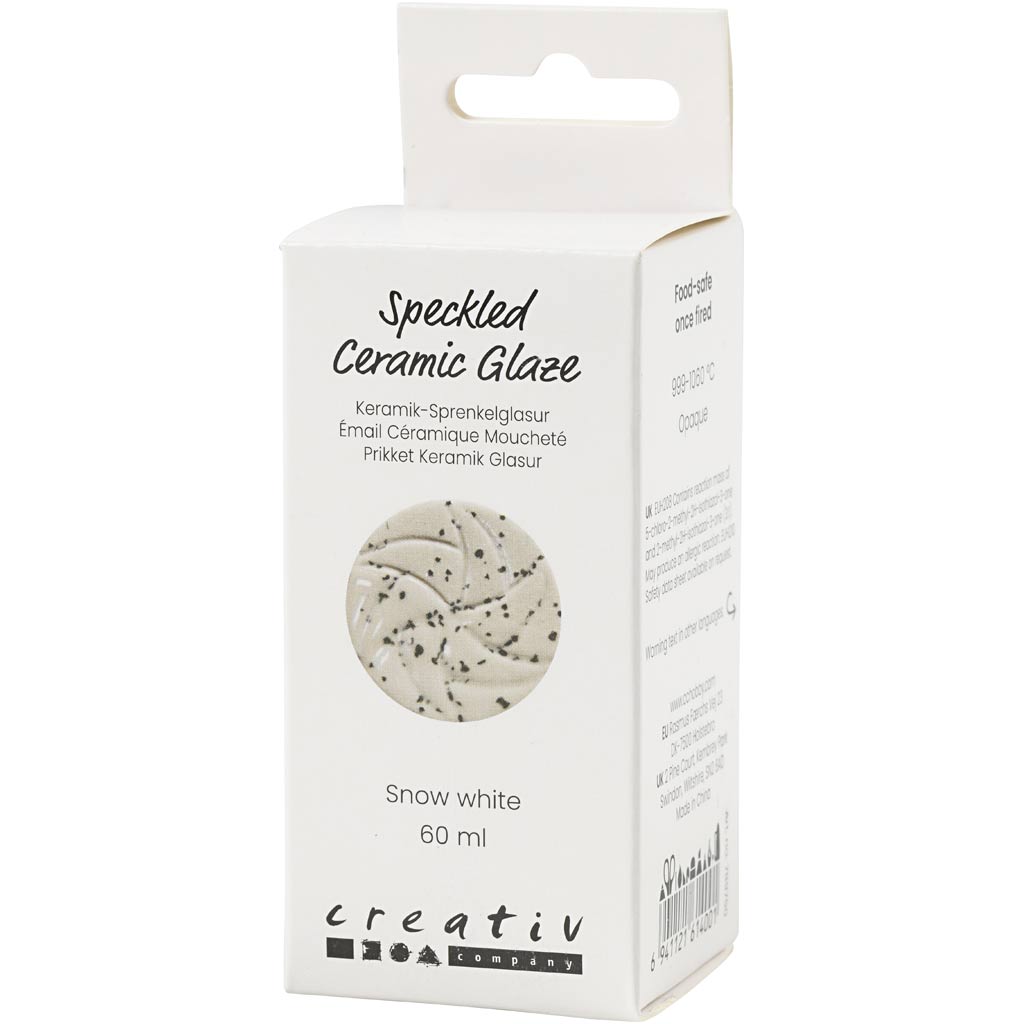 Creativ company gespikkeld keramiek glazuur 999-1060 c dekkend sneeuwwit - 60ml