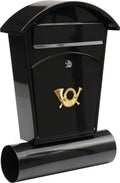 Vorel brievenbus met krantenrol en 2 sleutels - zwart - 480x280x80 mm