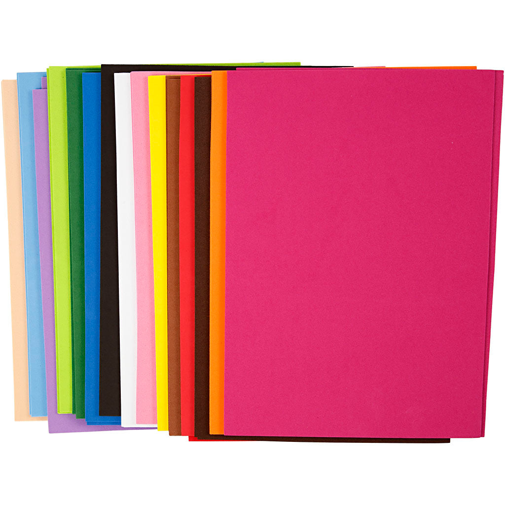 Creativ Company Eva-Schaumstoffblätter, Farbe A4, 30 Blatt