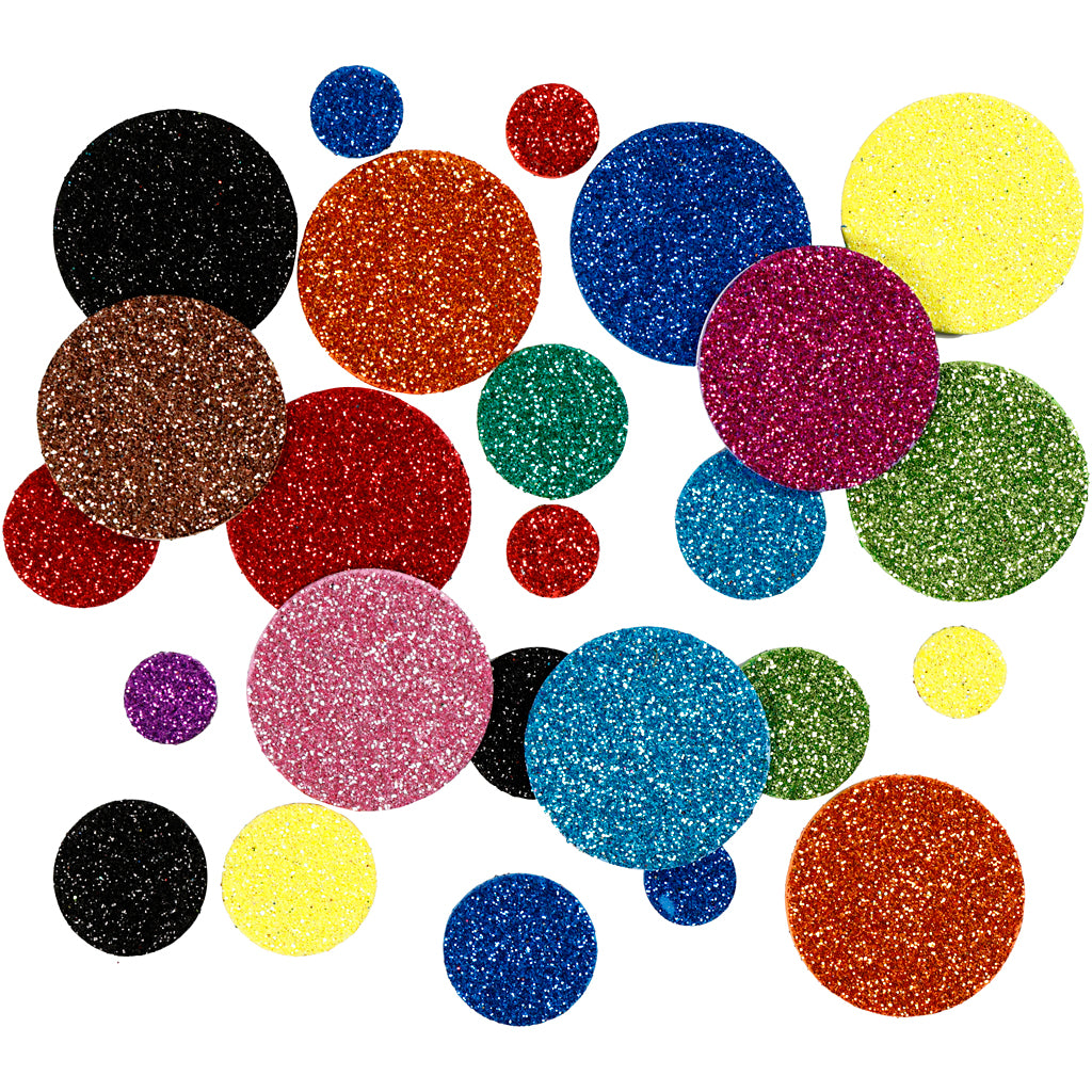 Creativ company foamvormen glitter cirkels, 150st.