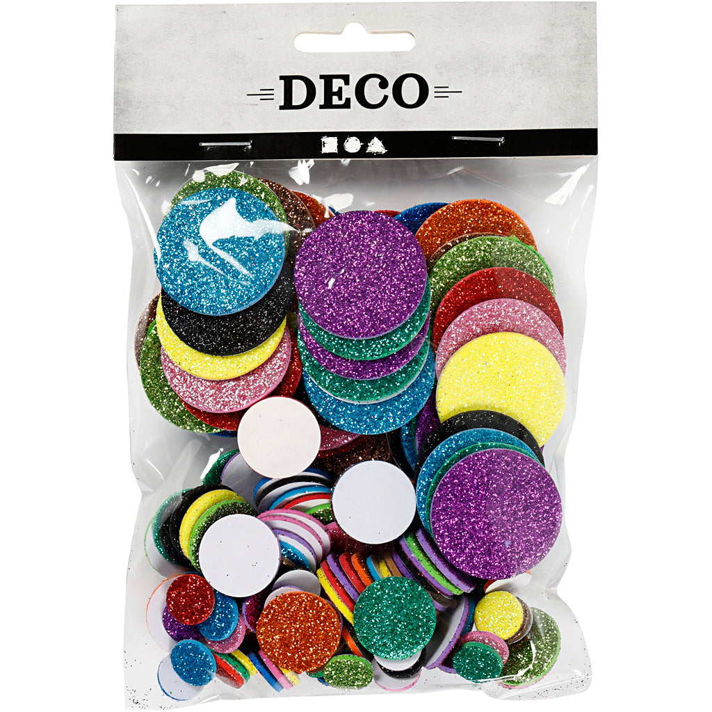 Creativ company foamvormen glitter cirkels, 150st.
