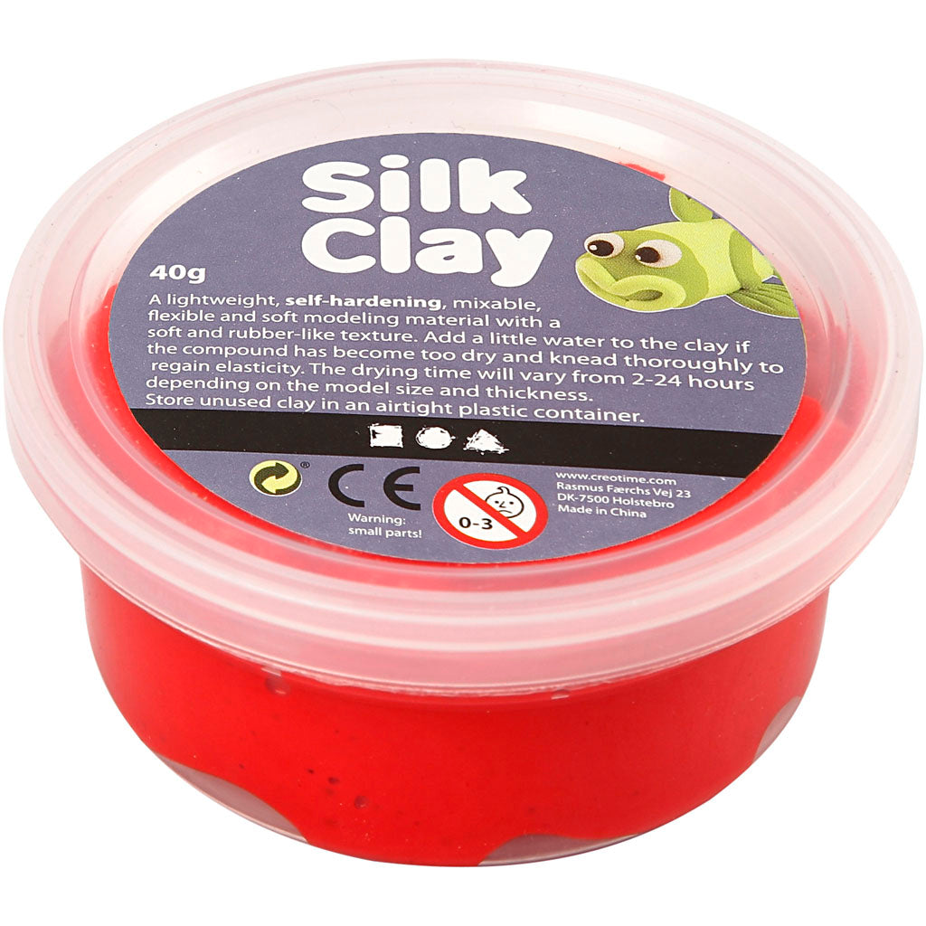 Silk clay - rood, 40gr.