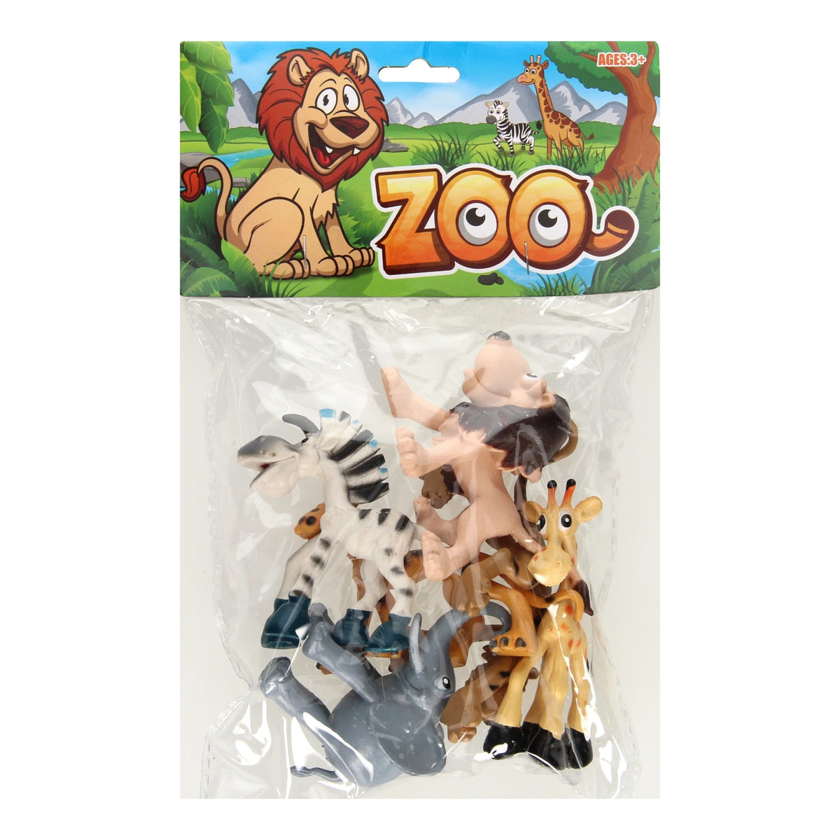 Niedliches Wildtier-Spielset, 6-teilig.