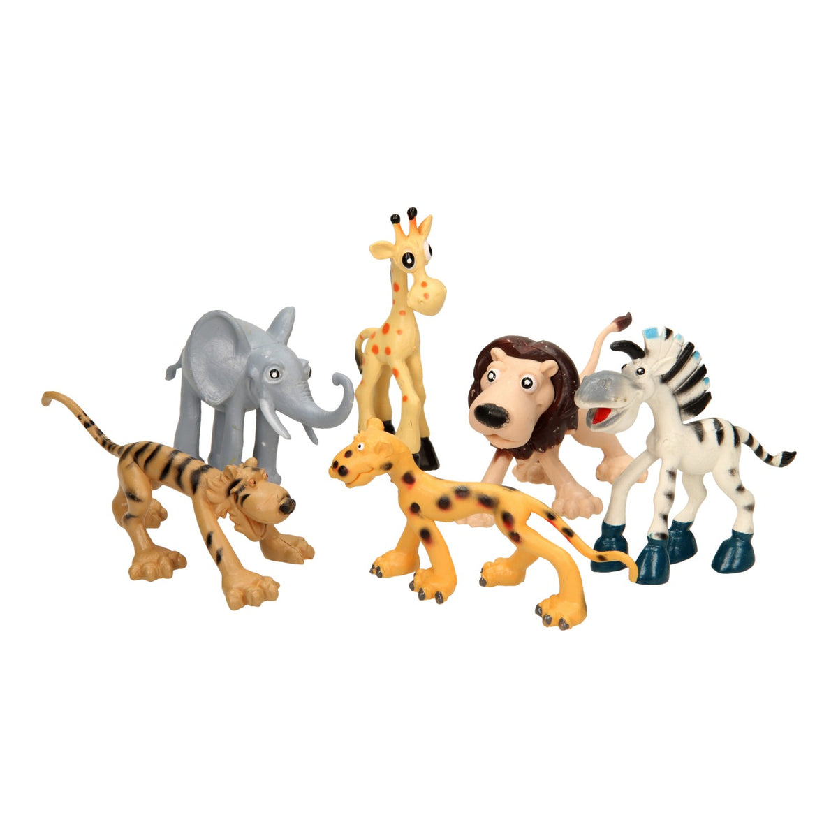 Niedliches Wildtier-Spielset, 6-teilig.